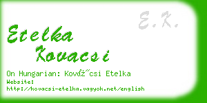 etelka kovacsi business card